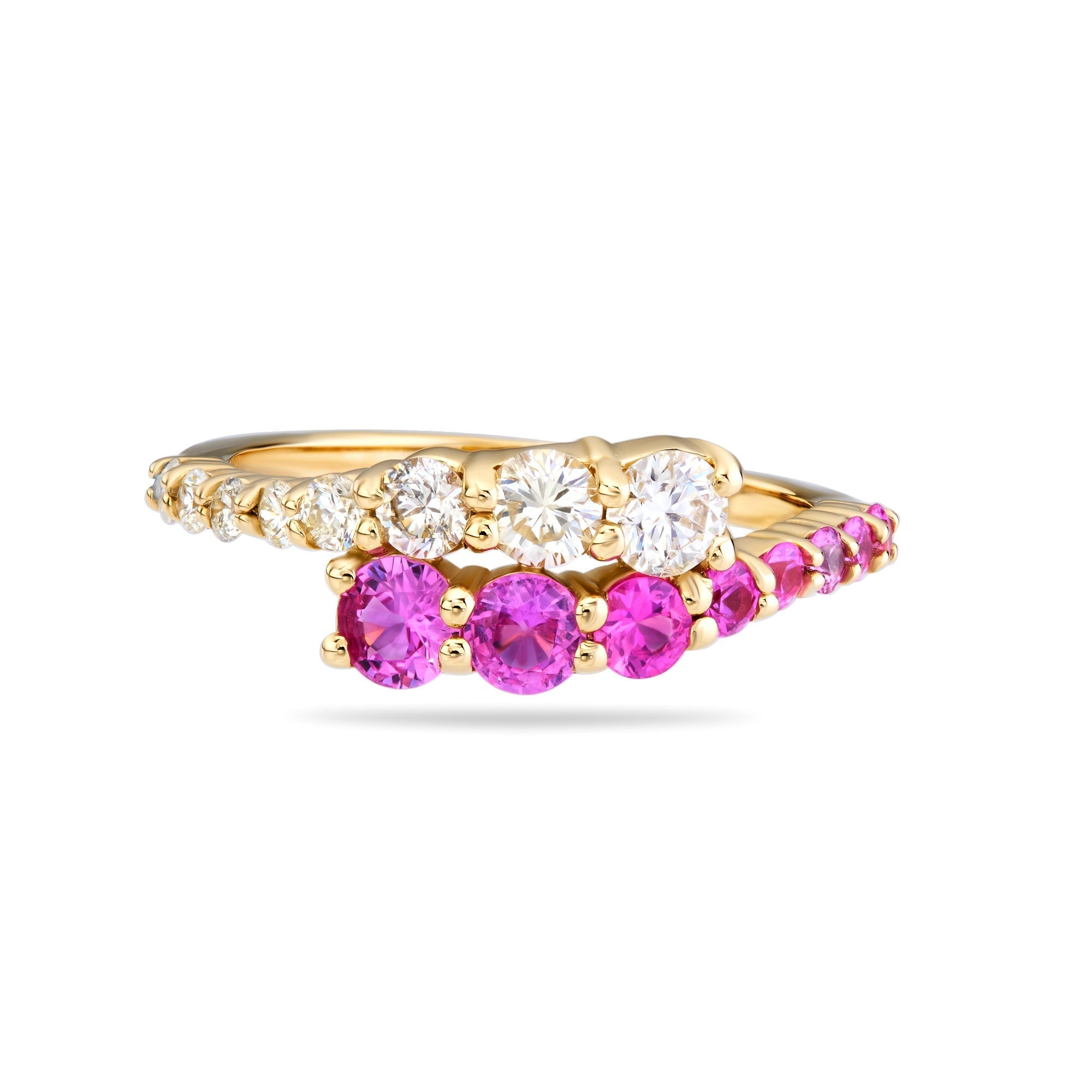 Fancy Color & Diamond Crossover Ring