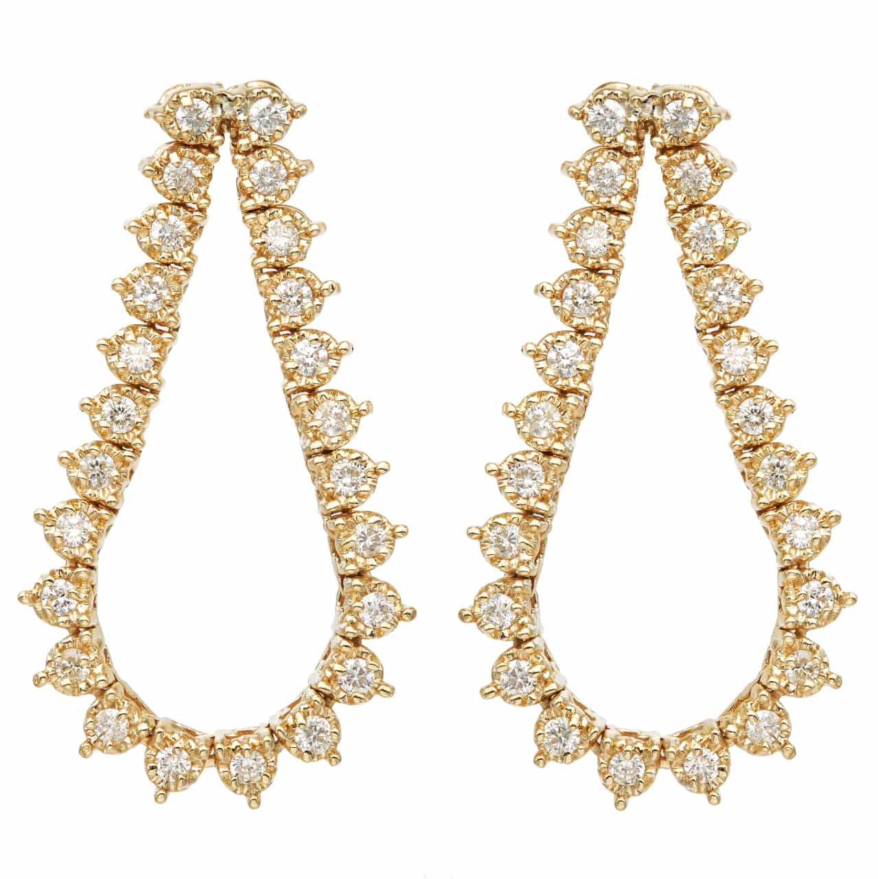 Open Teardrop Front Facing Illusion Drop Earrings