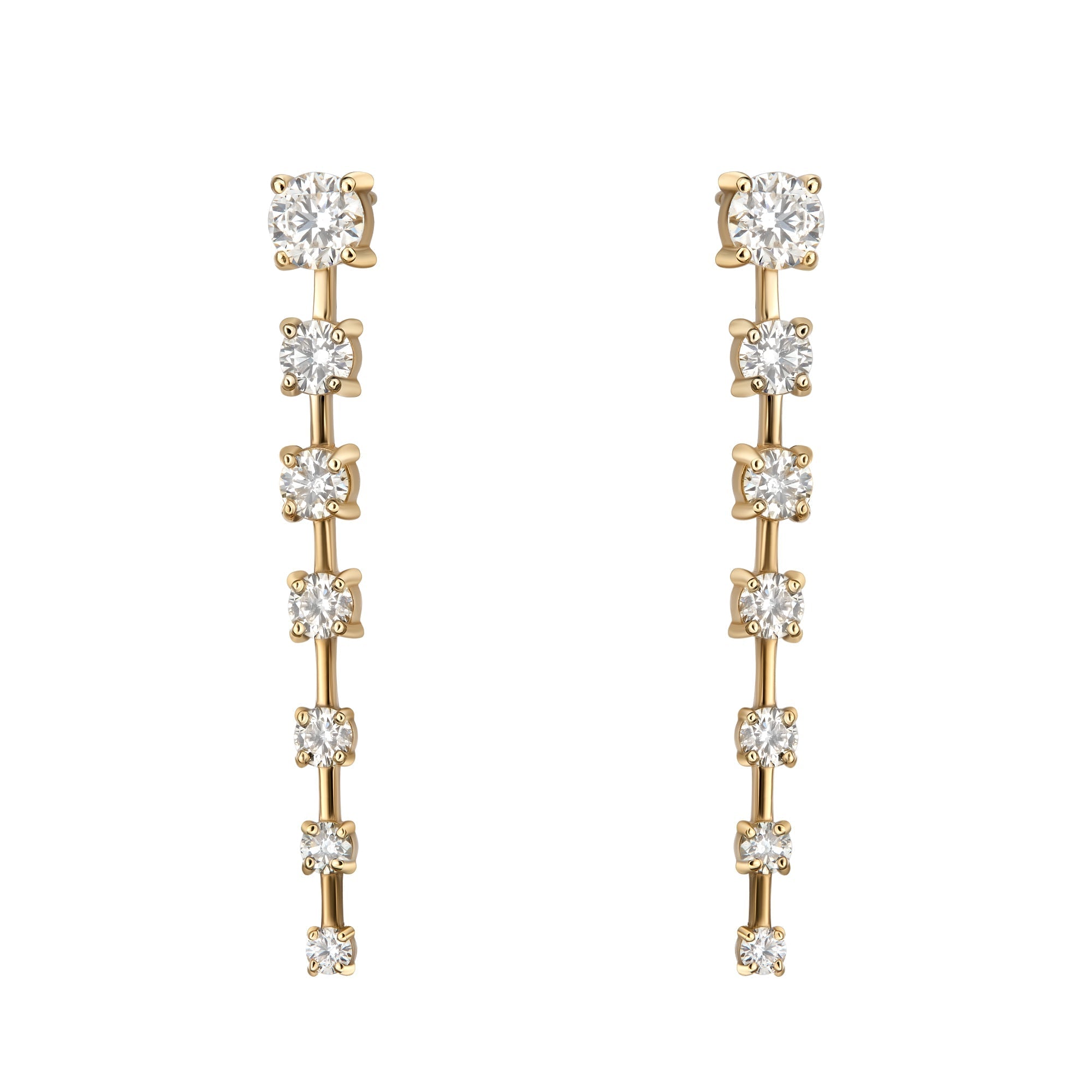 One Line Spaced Graduated Drop Earrings