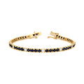 Natural Blue Sapphire & Diamond Bracelet in 14K Yellow Gold – 7.47ctw