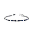 Natural Blue Sapphire & Diamond Bracelet in 14K White Gold – 7.47ctw