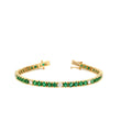 Natural Emerald & Diamond Bracelet in 14K Yellow Gold – 7.98ctw