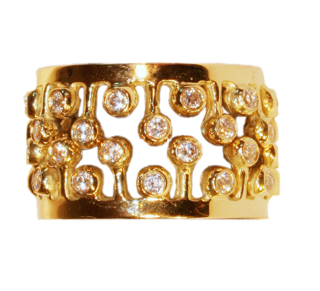 Crown Ring: Fullest Diamond Double Stack Set of Two: 18K Gold