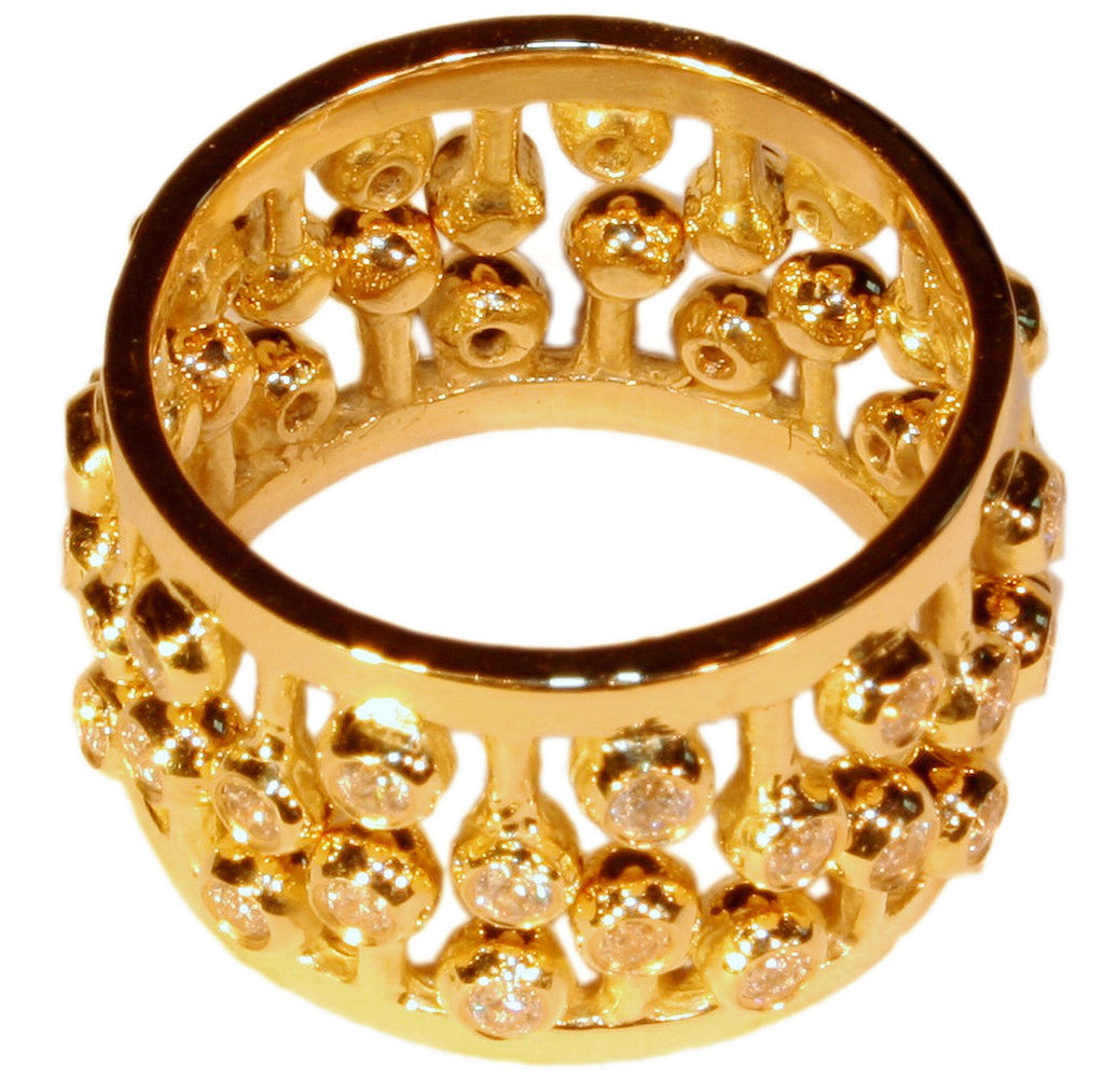 Crown Ring: Fullest Diamond Double Stack Set of Two: 18K Gold