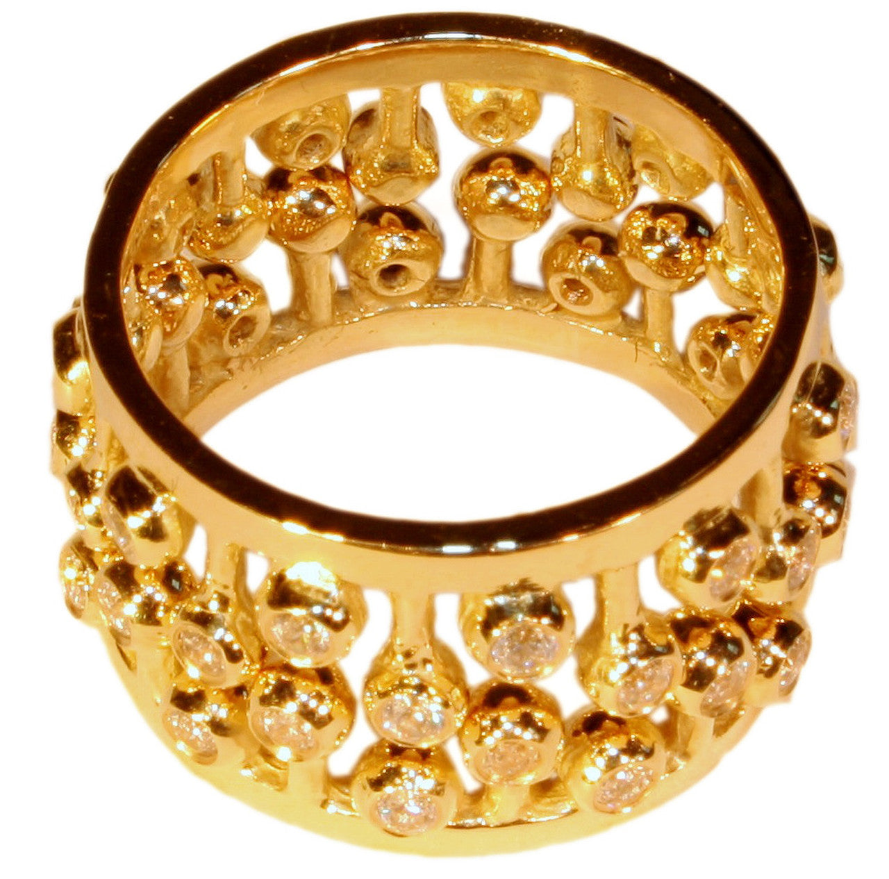 Crown Ring: Fullest Diamond Double Stack Set of Two: 18K Gold