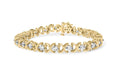 14K Yellow Gold 5.00 Cttw Round-Cut Diamond X-Link 7.5" Bracelet (J-K Color, I1-I2 Clarity)