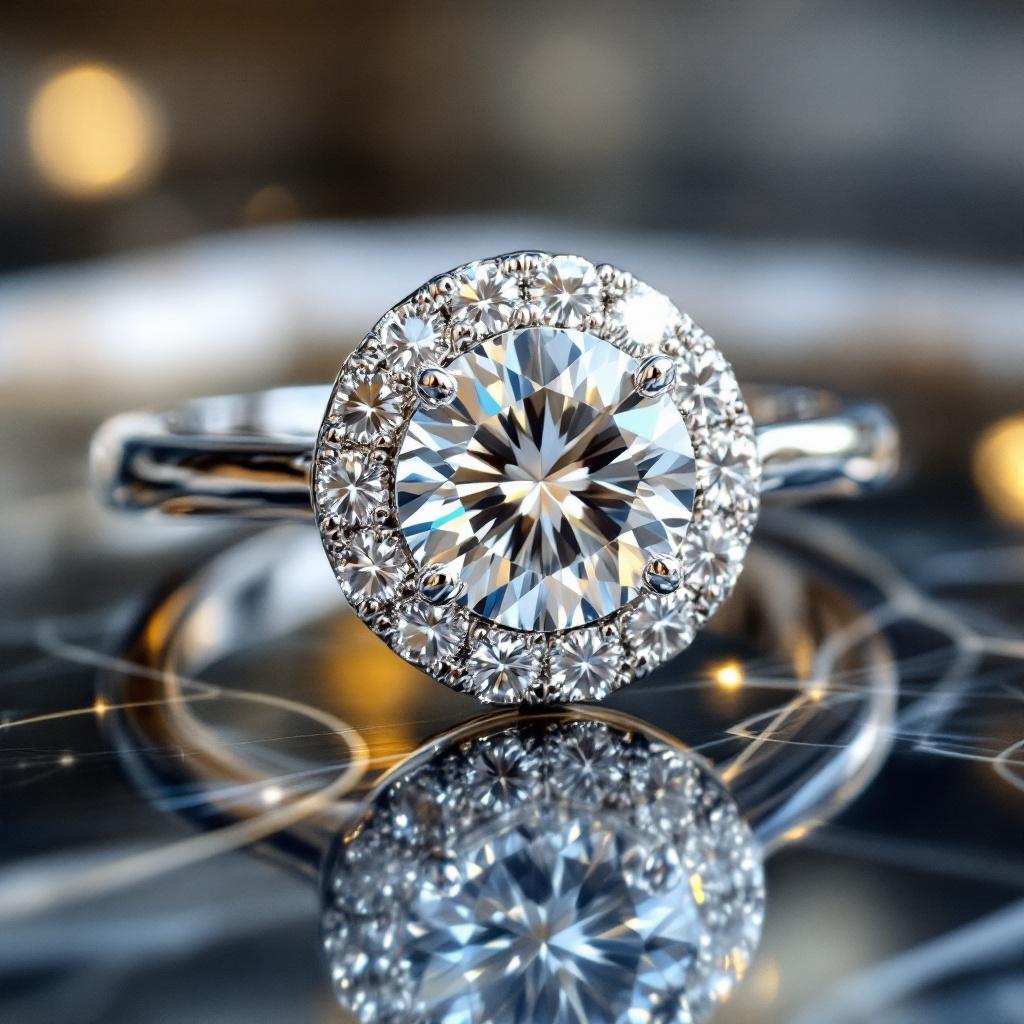 "Endless Love Collection" 14k gold w/ Diamond Halo Portuguese Cut Ring 5.5mm