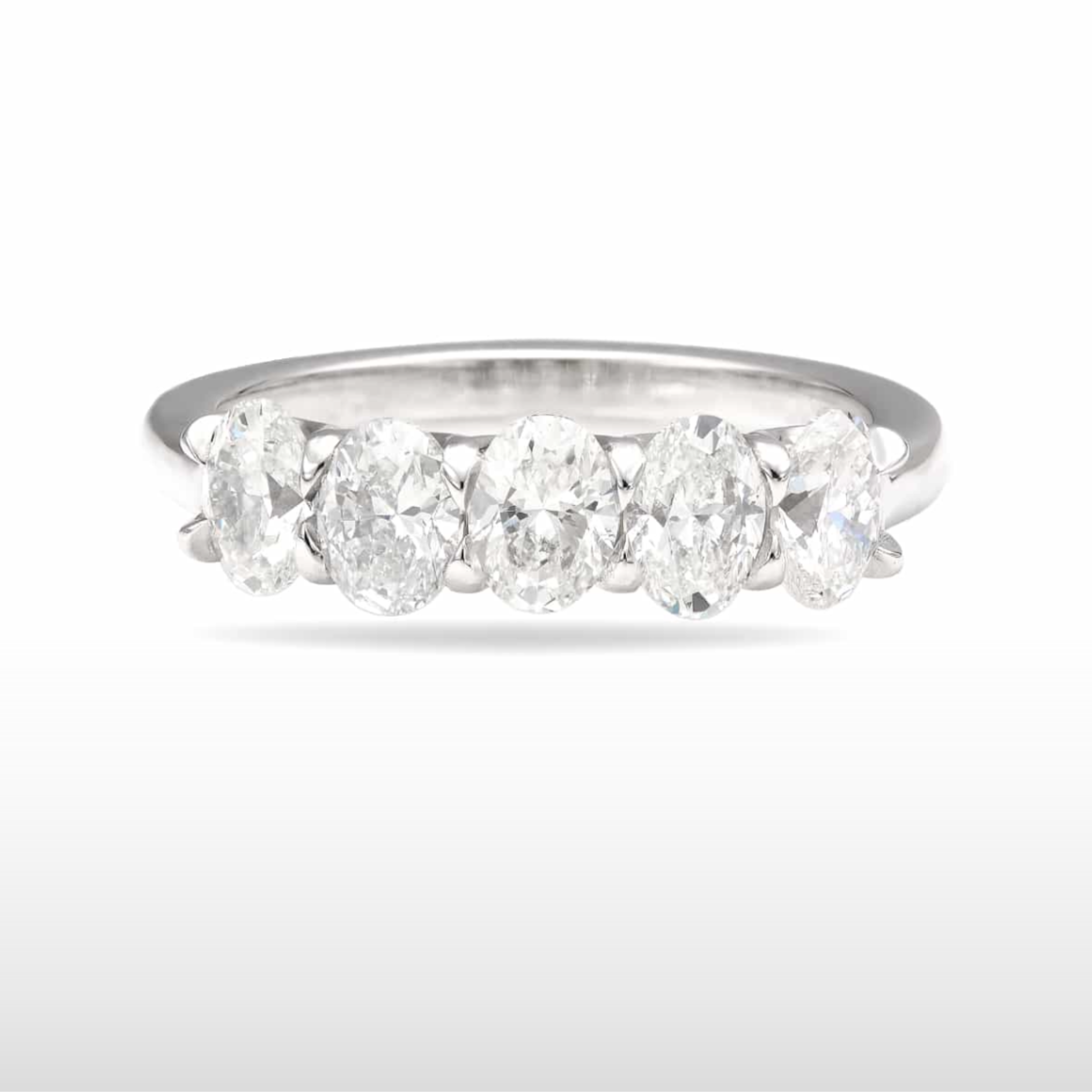 Oval Diamond Half Eternity Band in Platinum – 1.41ctw