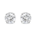 AGS Certified 14K White Gold 1.0 Cttw 4-Prong Set Brilliant Round-Cut Solitaire Diamond Push Back Stud Earrings (E-F Color, SI2-I1 Clarity)