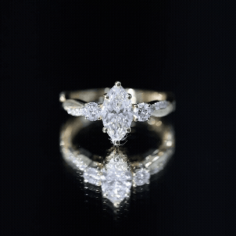 Brilliant Cut Marquise Lab Grown Diamond Engagement Ring