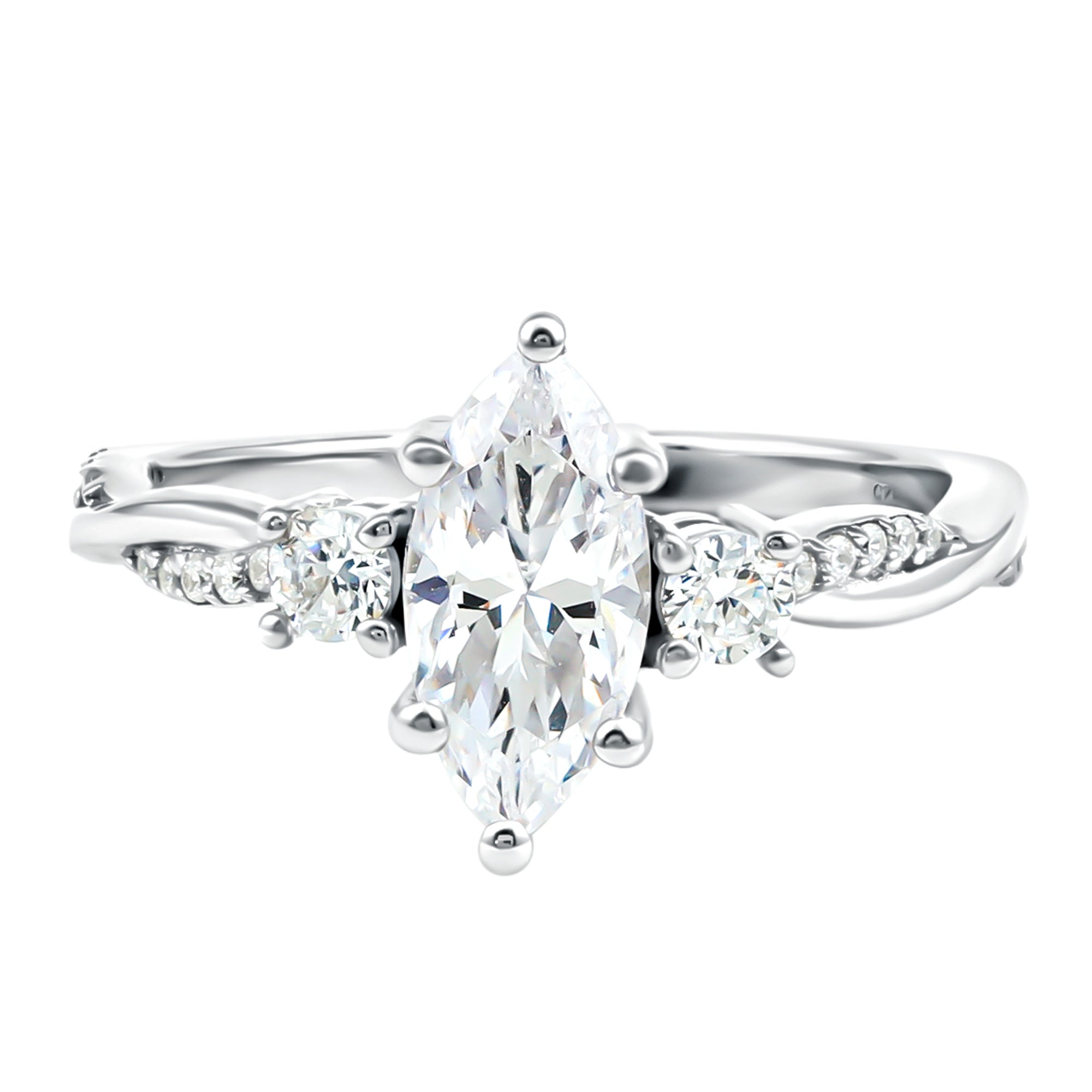 Brilliant Cut Marquise Lab Grown Diamond Engagement Ring