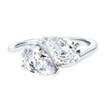 6X8 MM Pear Shaped Lab Grown Diamond Two Stone Engagement Ring