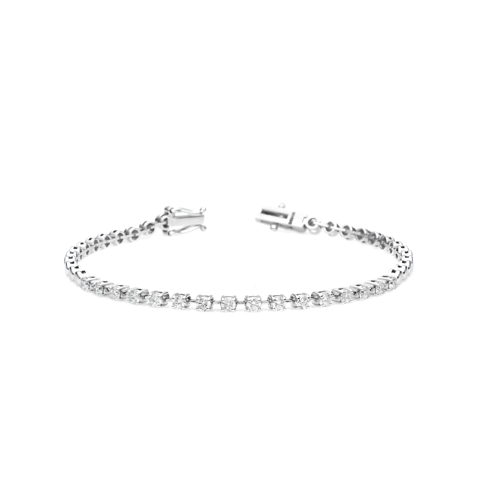 Natural Diamond Halfway Tennis Bracelet in 14K White Gold – 1.02ctw