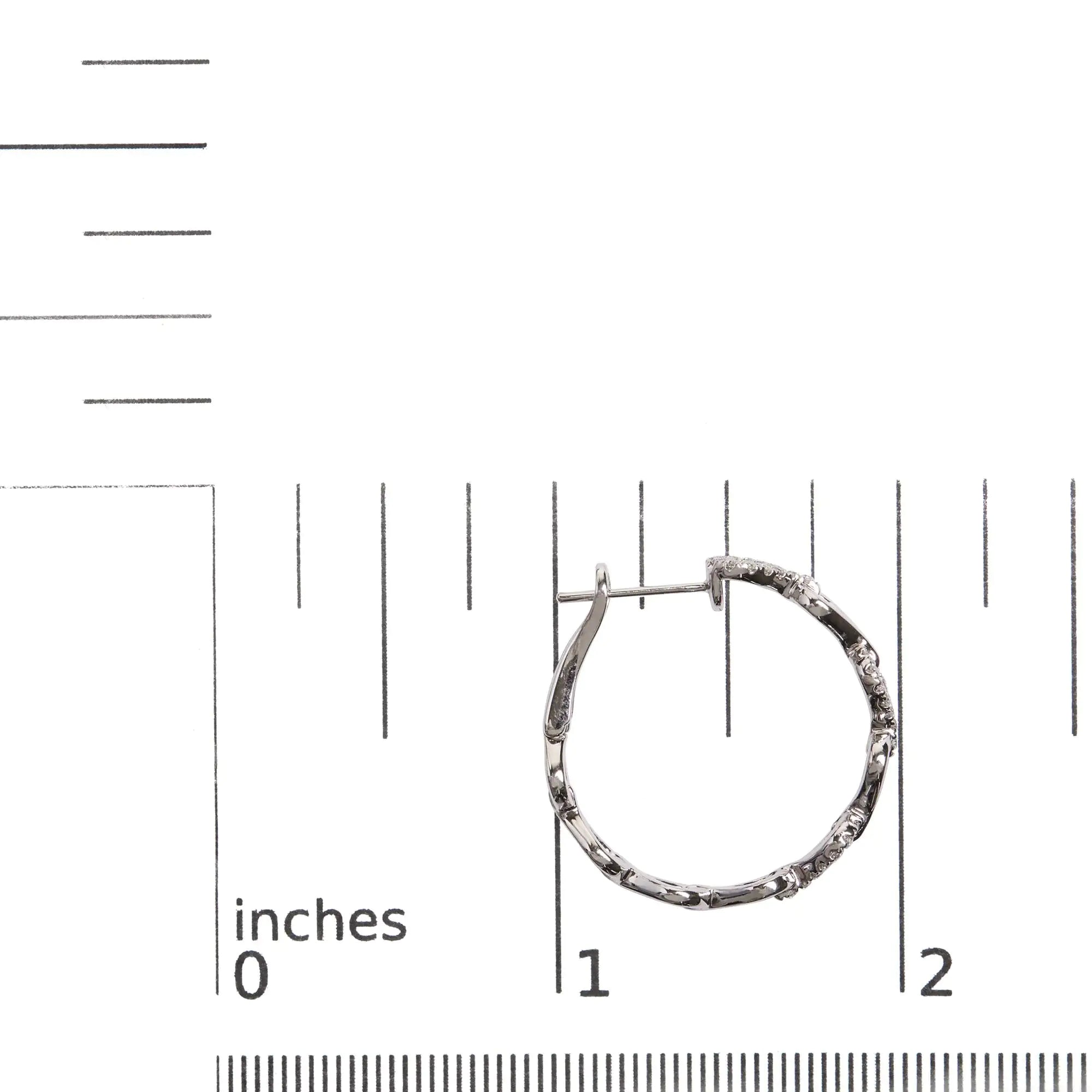 Style Loft Collection Open Link 14K White Gold 1/2 Ctw Diamond Hoop Earrings (G-H Color, SI1-SI2 Clarity)