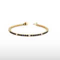 Natural Blue Sapphire & Diamond Bracelet in 14K Yellow Gold – 4.25ctw