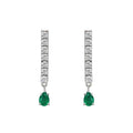 Diamond & Pear Emerald Drop Earrings