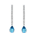 Diamond & Blue Topaz Drop Earrings