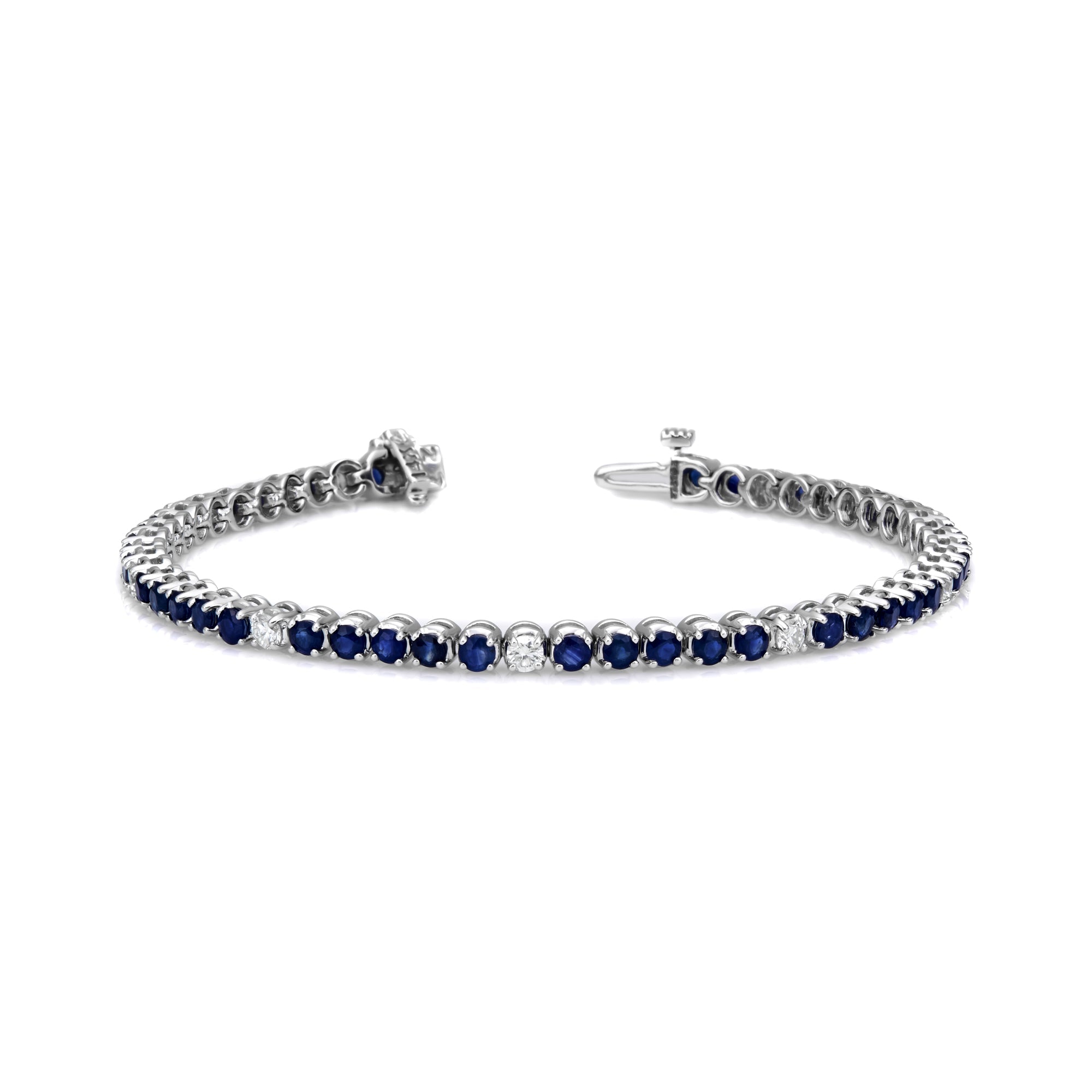 Four Prong Diamond & Fancy Color Alternating Bracelet