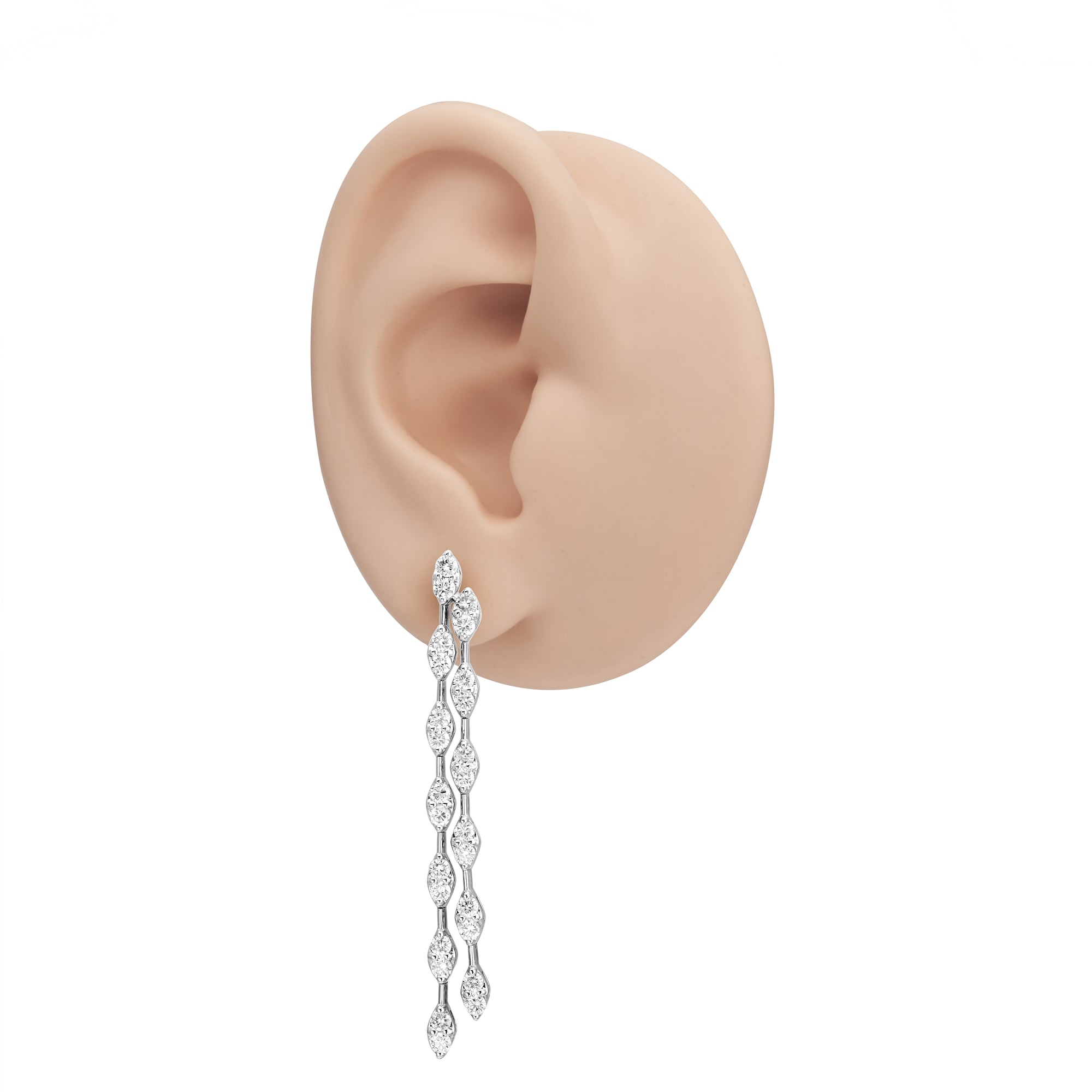 Double Line Marquise Drop Earrings