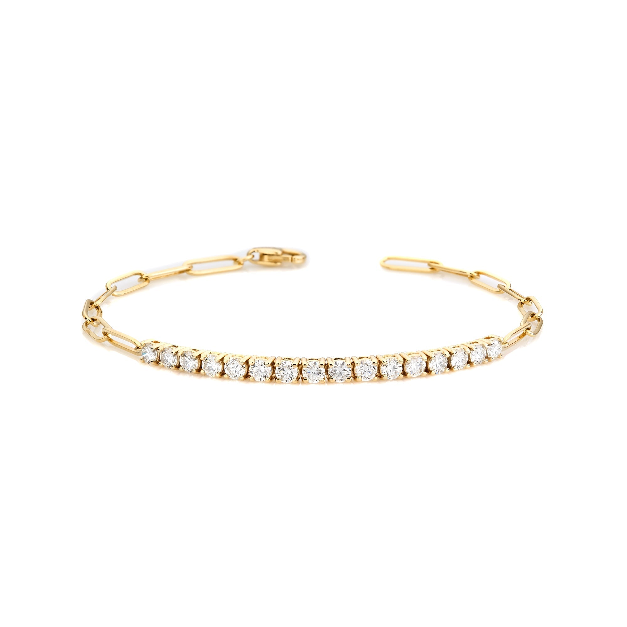 Paperclip Diamond Center Bracelet