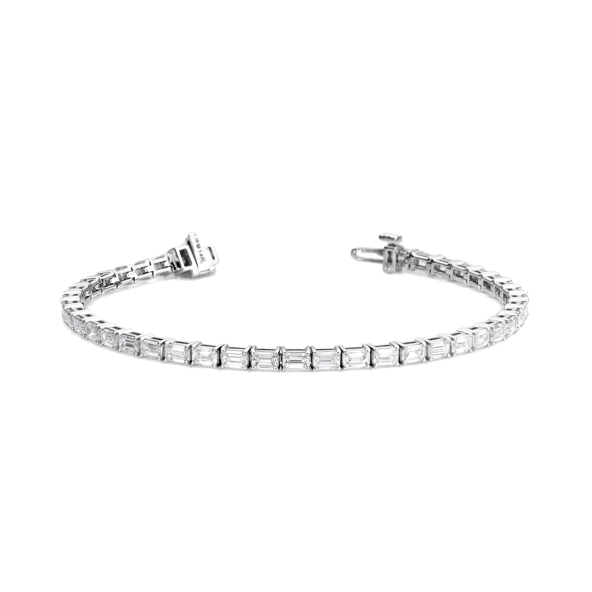 Emerald Cut Horizontal Tennis Bracelet