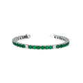 Emerald & Diamond Square Tennis Bracelet