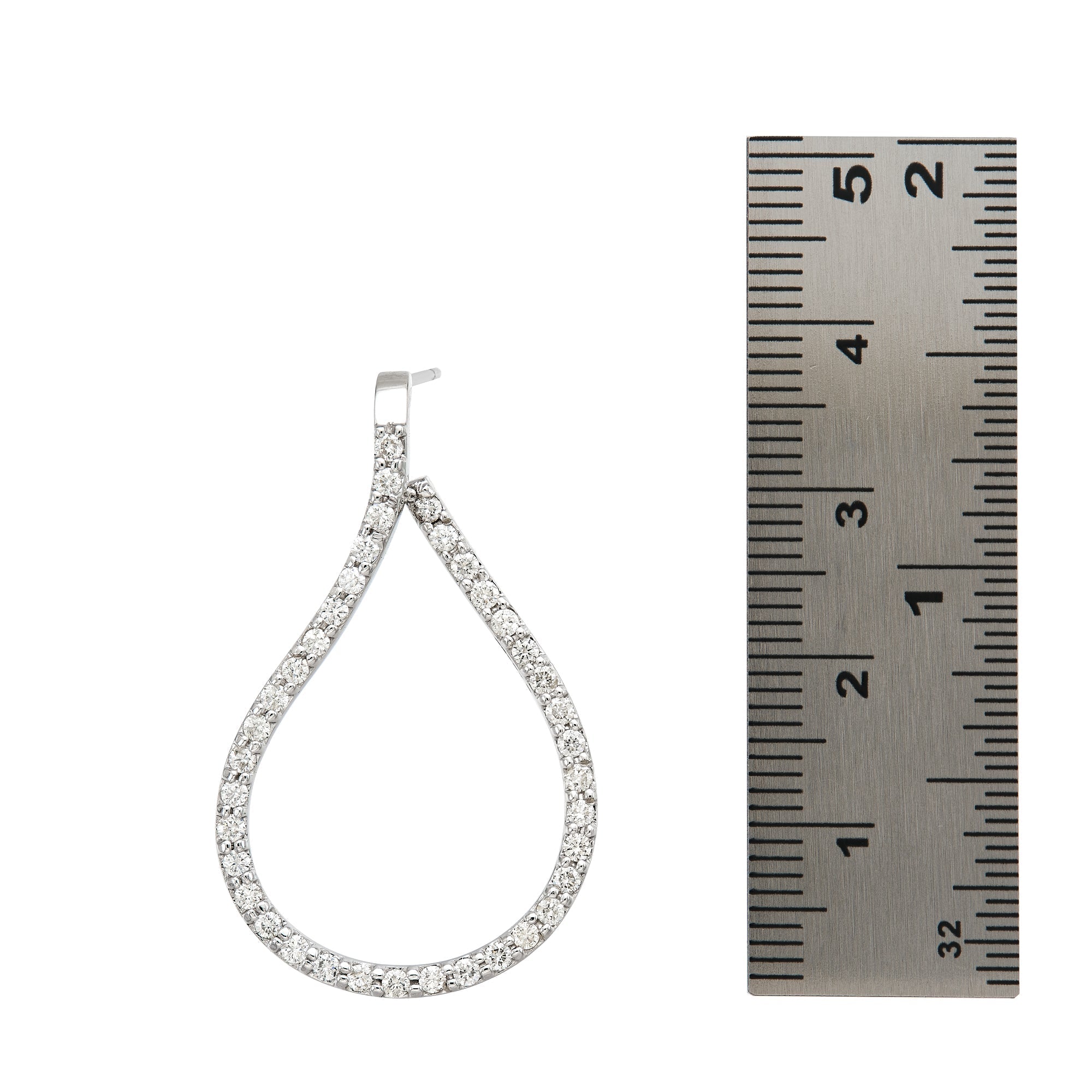 Front Pear Outline Dangle Earrings