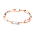 Three Diamond Link Paperclip Bracelet