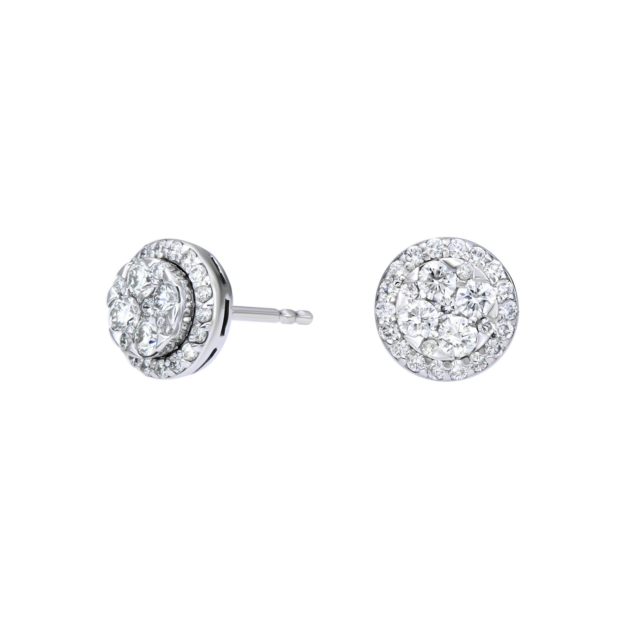 Flower Cluster Illusion Halo Earrings