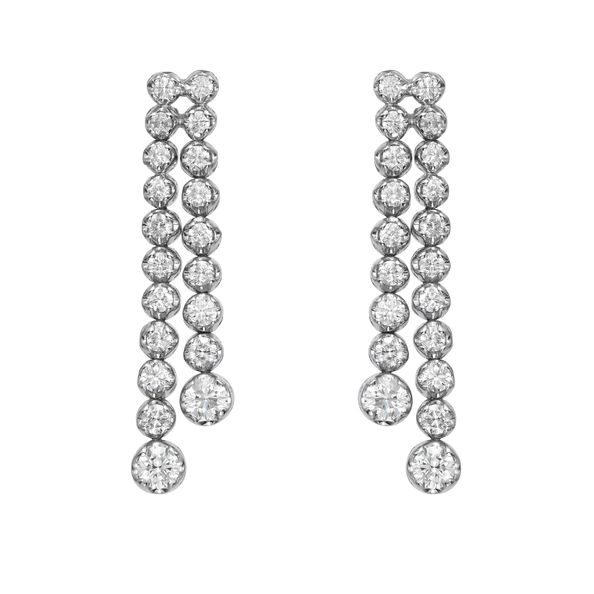 Double Line Buttercup Graduated Drop Earrings