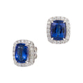 Square Tanzanite Halo Earrings