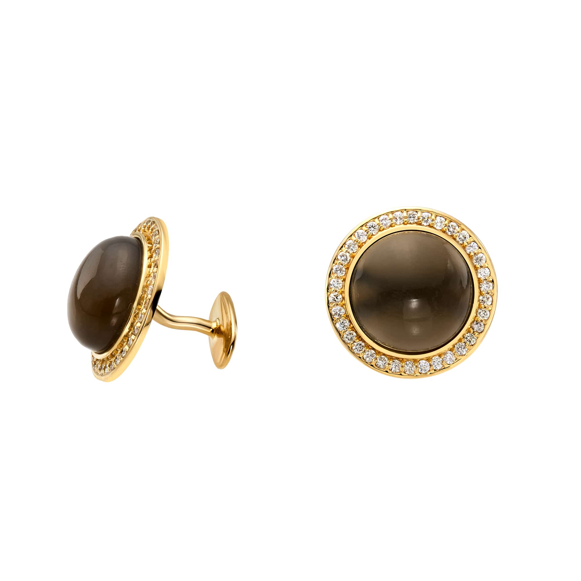 Round Moonstone Halo Cufflinks