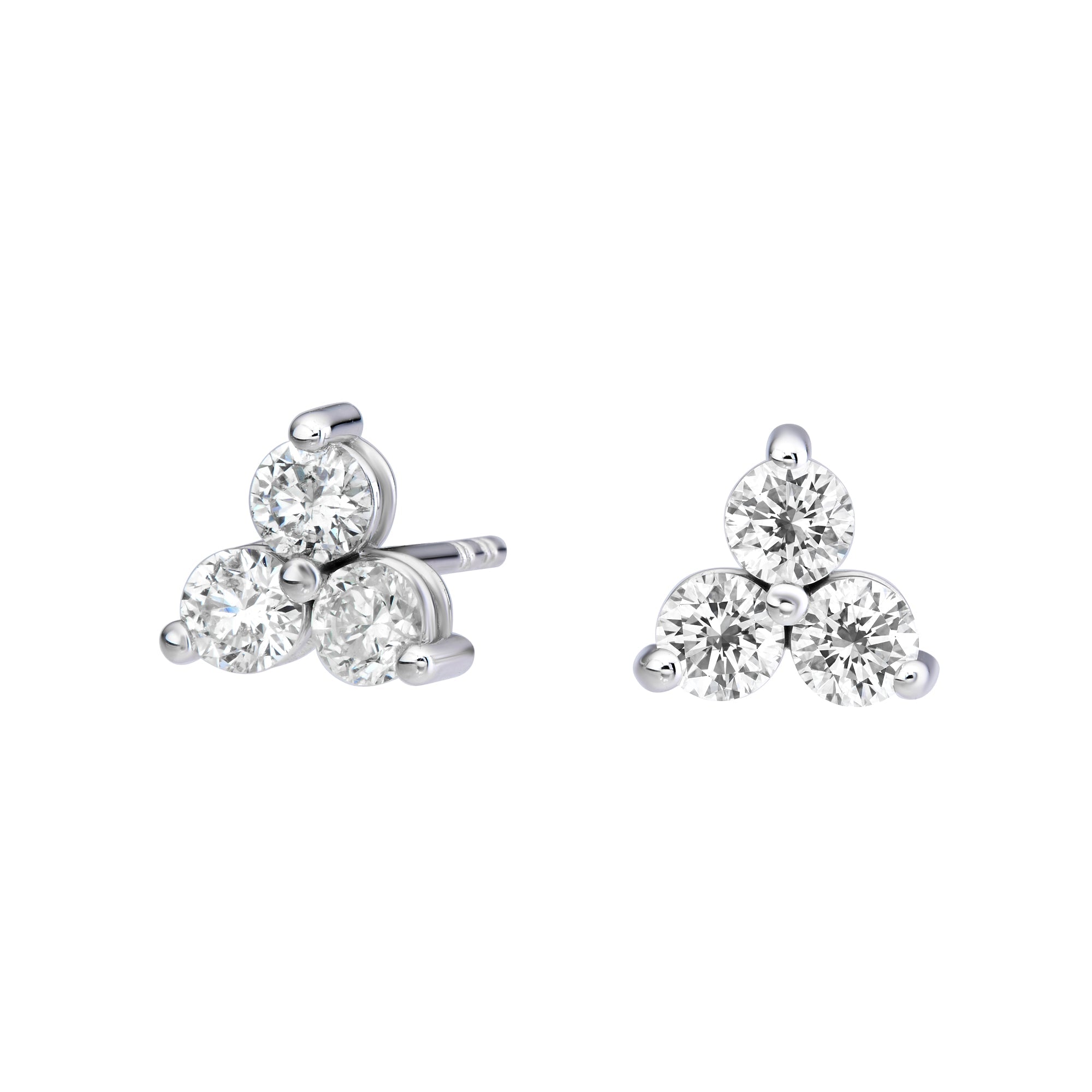Diamond Trio Stud Earrings