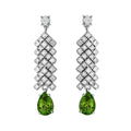 Diamond & Peridot Drop Earrings