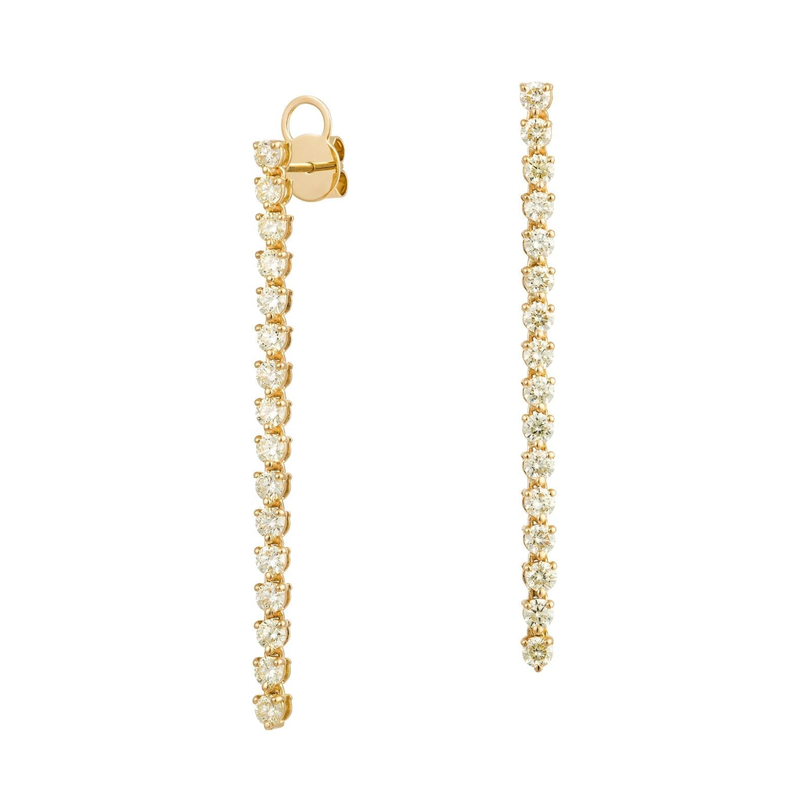 Petite Three Prong One Line Drop Earrings