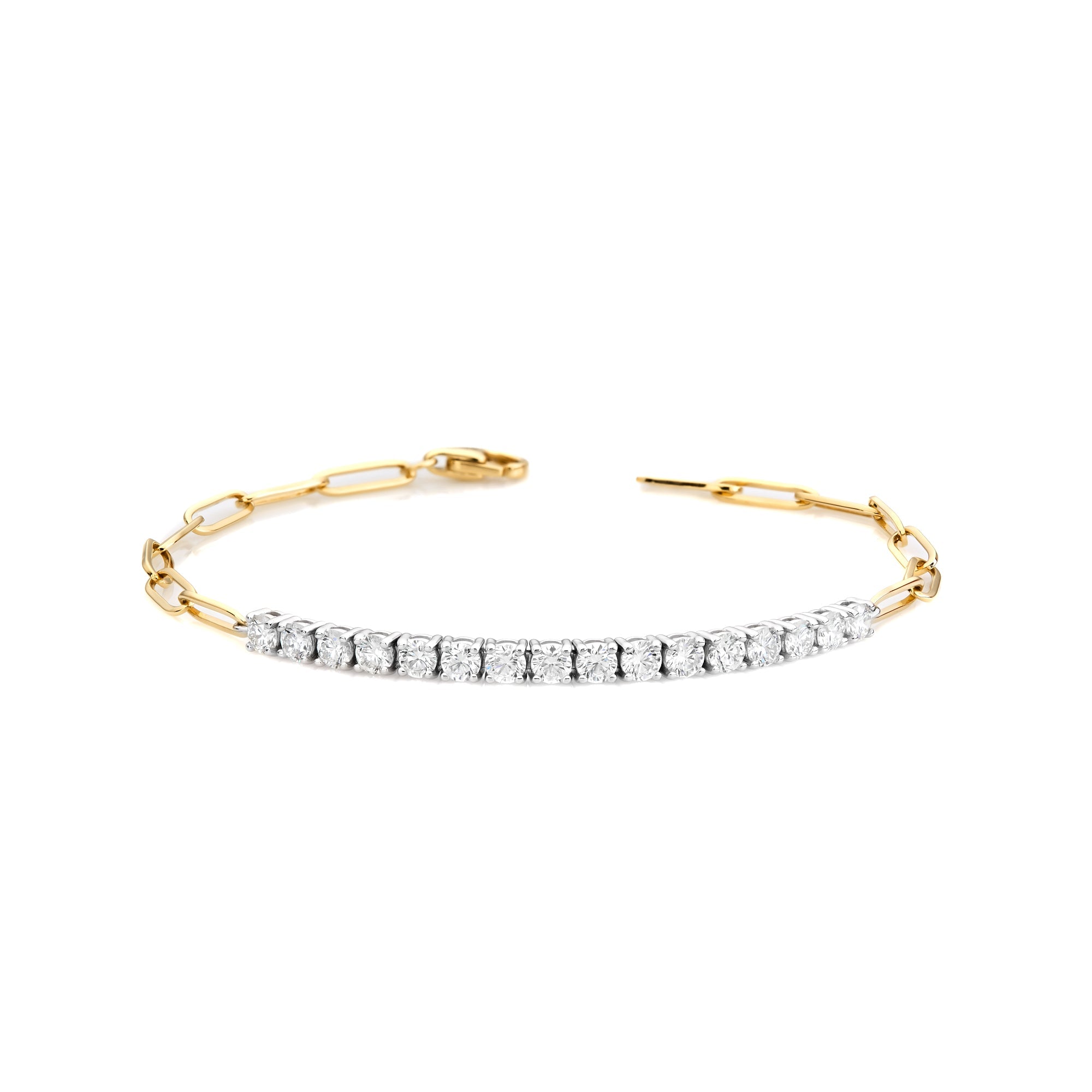 Paperclip Diamond Center Bracelet