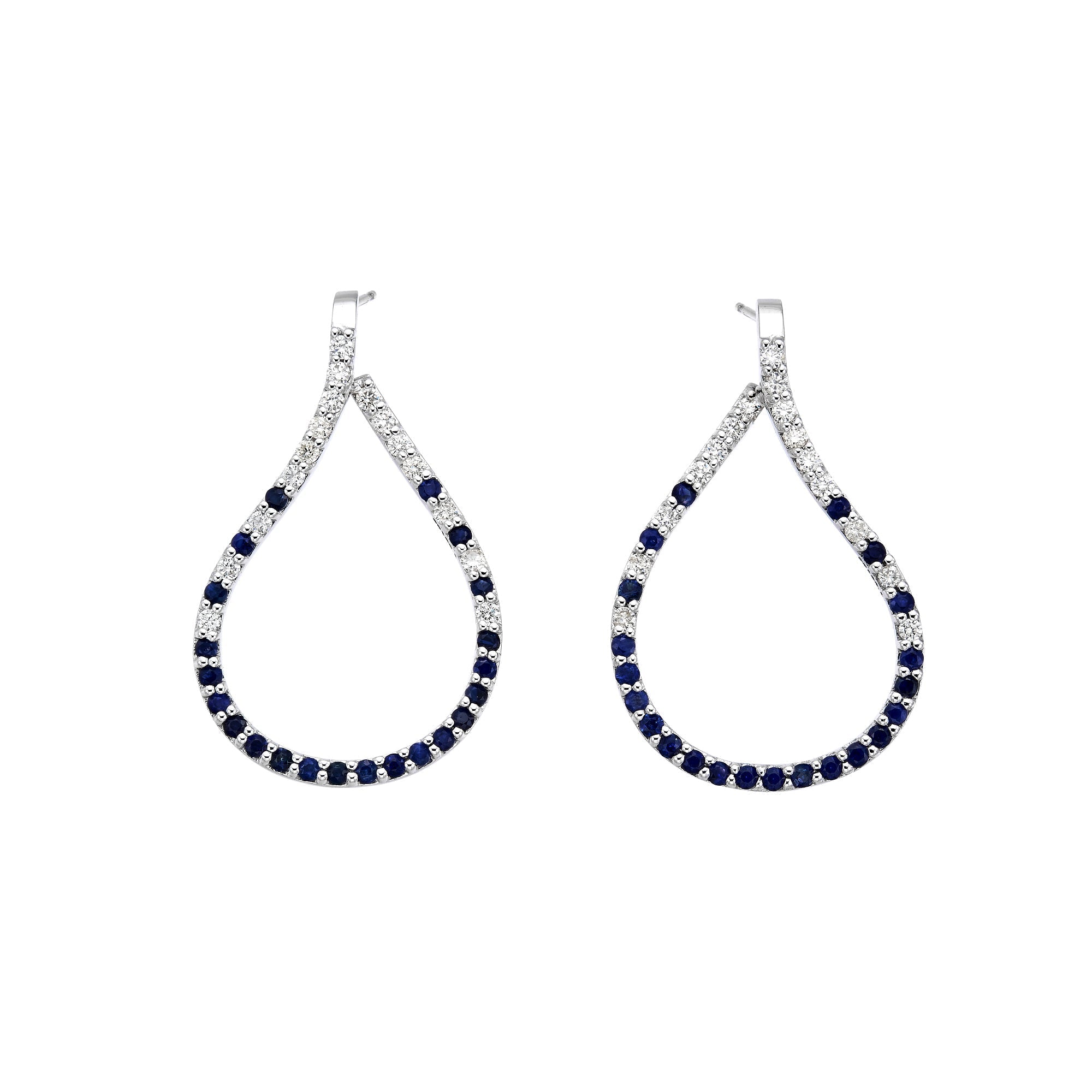 Teardrop Diamond & Sapphire Earrings
