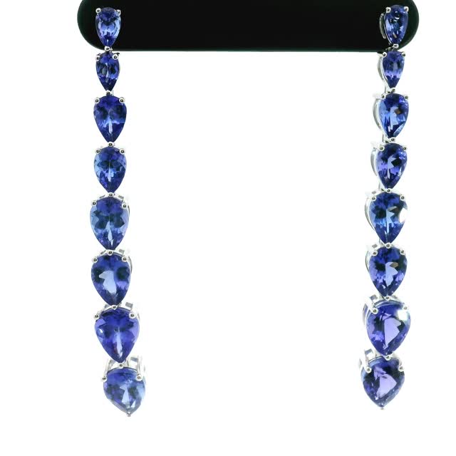 Graduated Pear Tanzanite Earrings