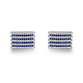 Rectangle Diamond & Fancy Color Rows Cufflinks