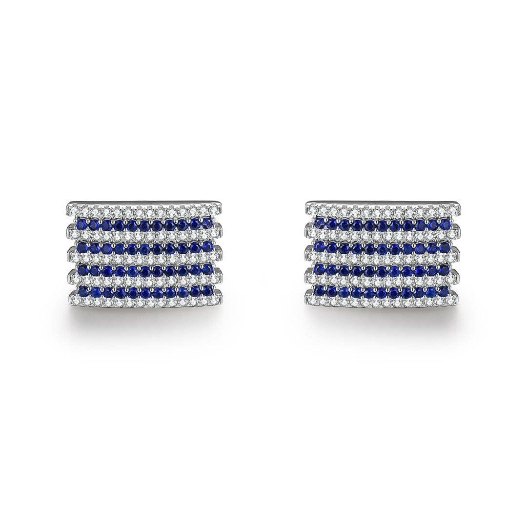 Rectangle Diamond & Fancy Color Rows Cufflinks