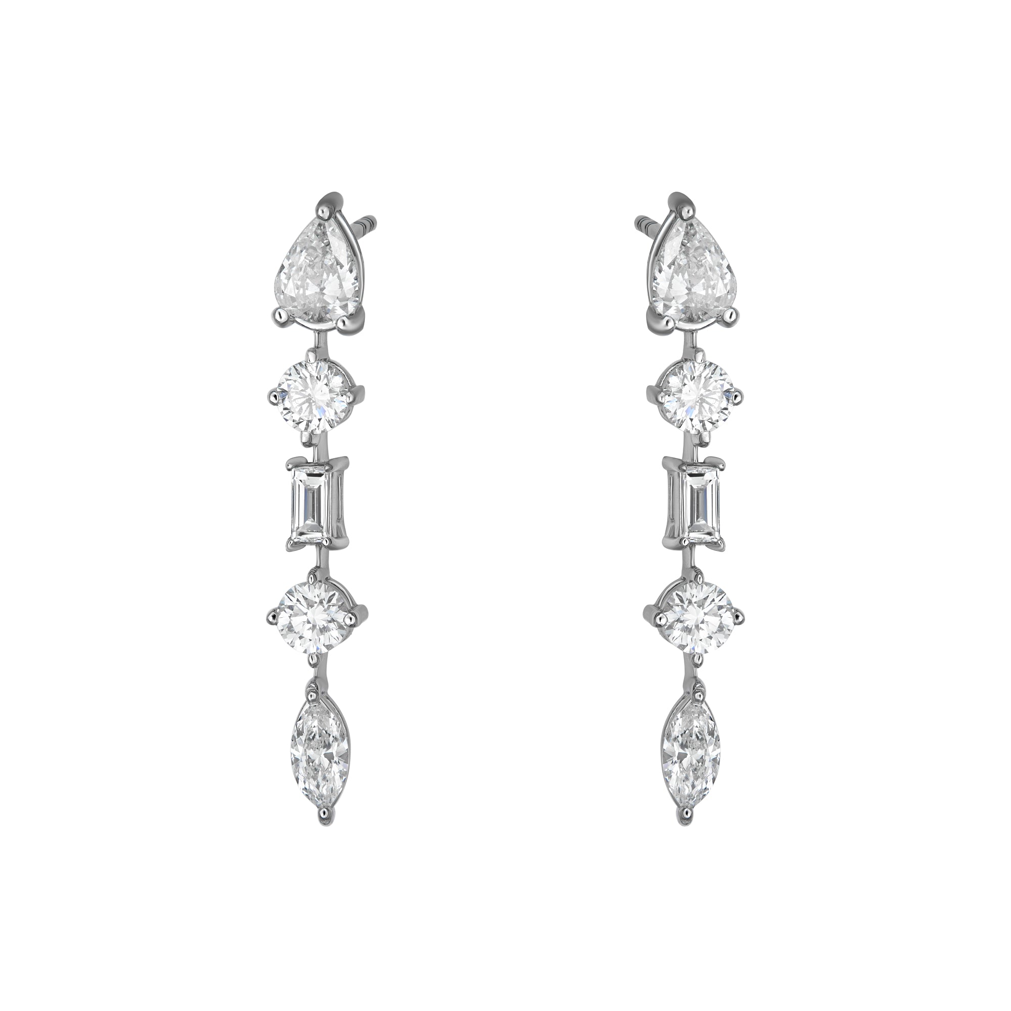 Multi Shape Line Drop Earrings