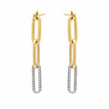 One Diamond Link Paperclip Earrings