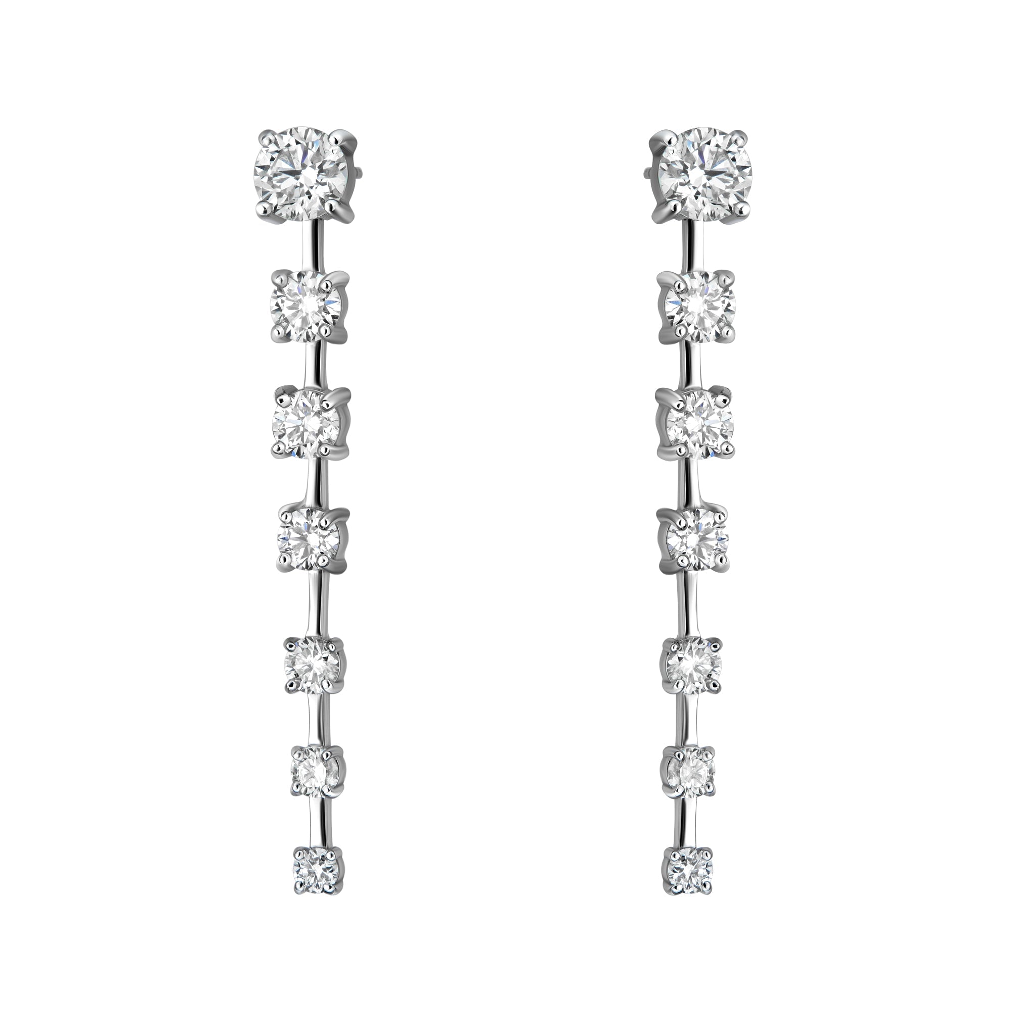 One Line Spaced Graduated Drop Earrings