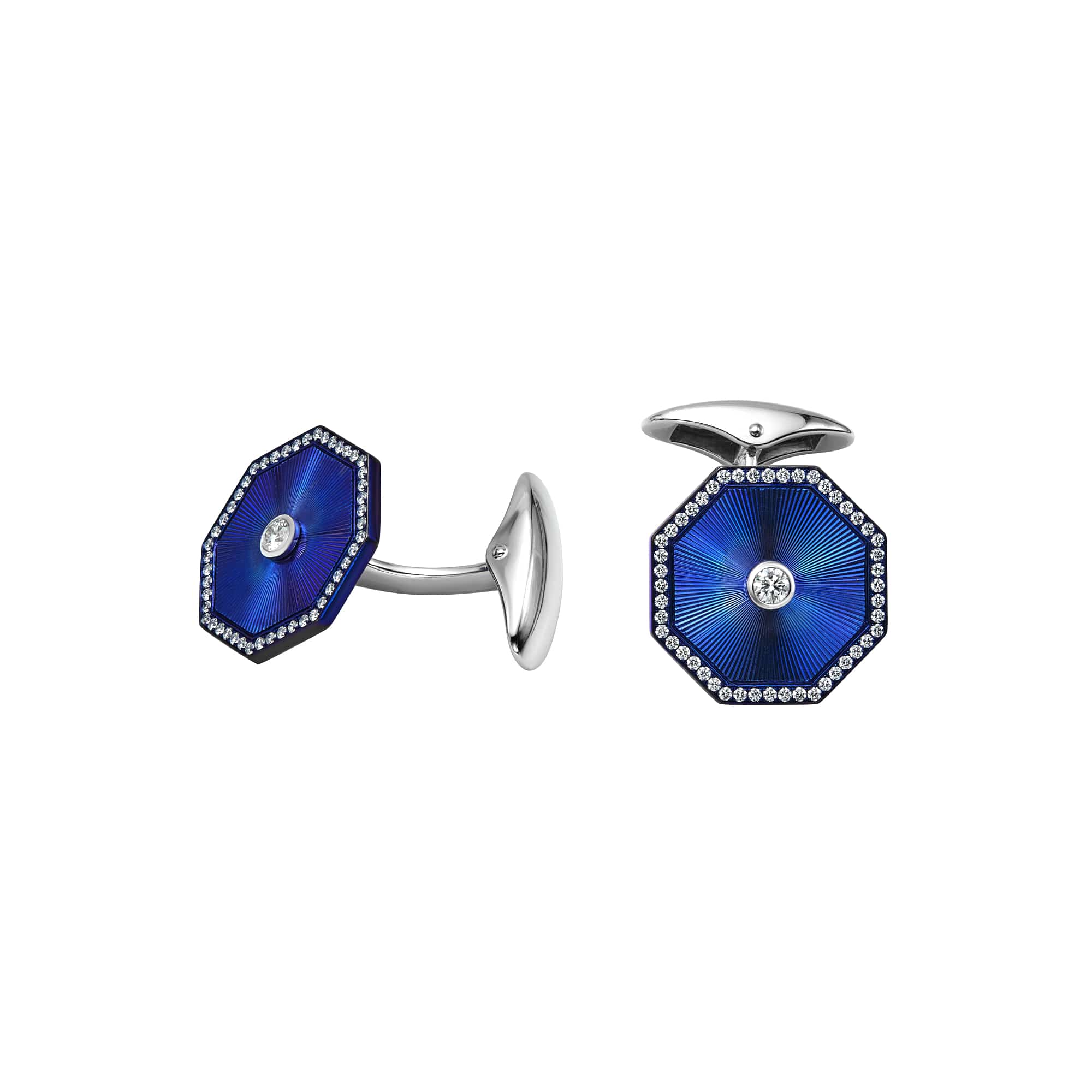 Blue Titanium Octagon Cufflinks