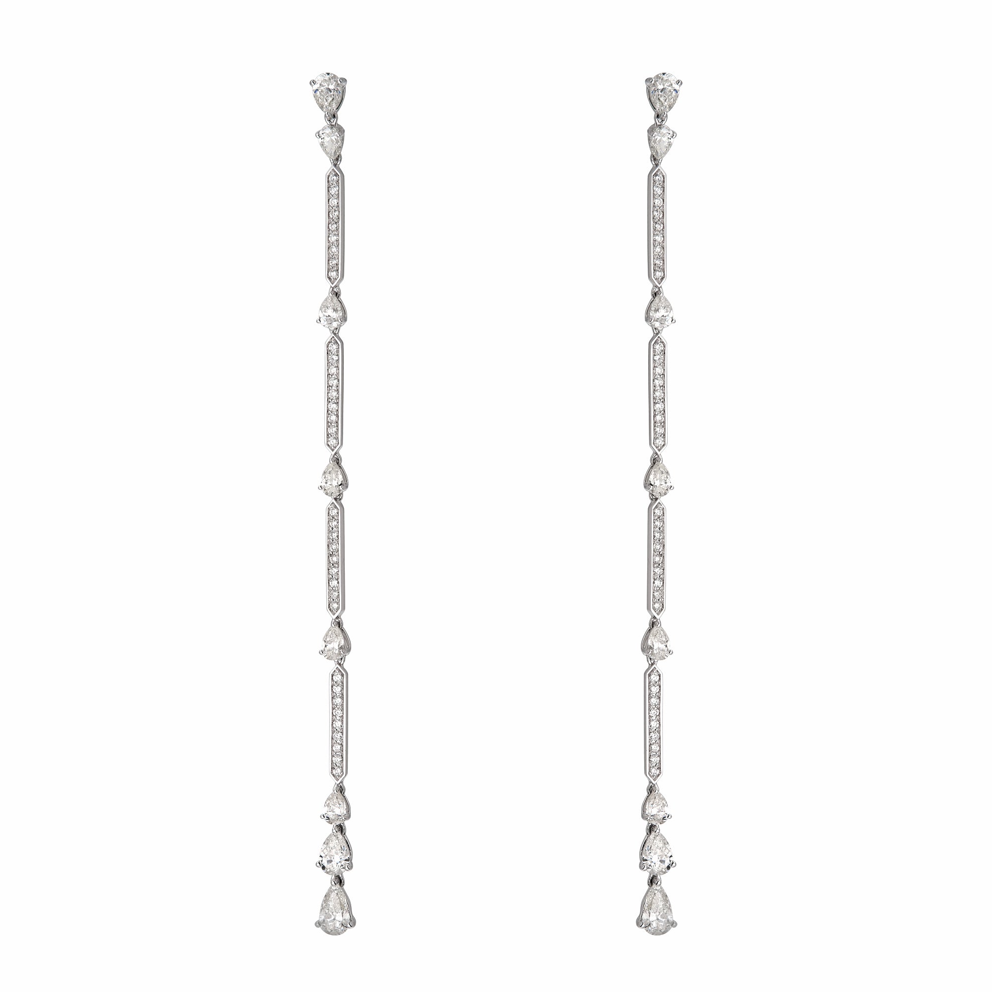 Pear One Line Drop Earrings