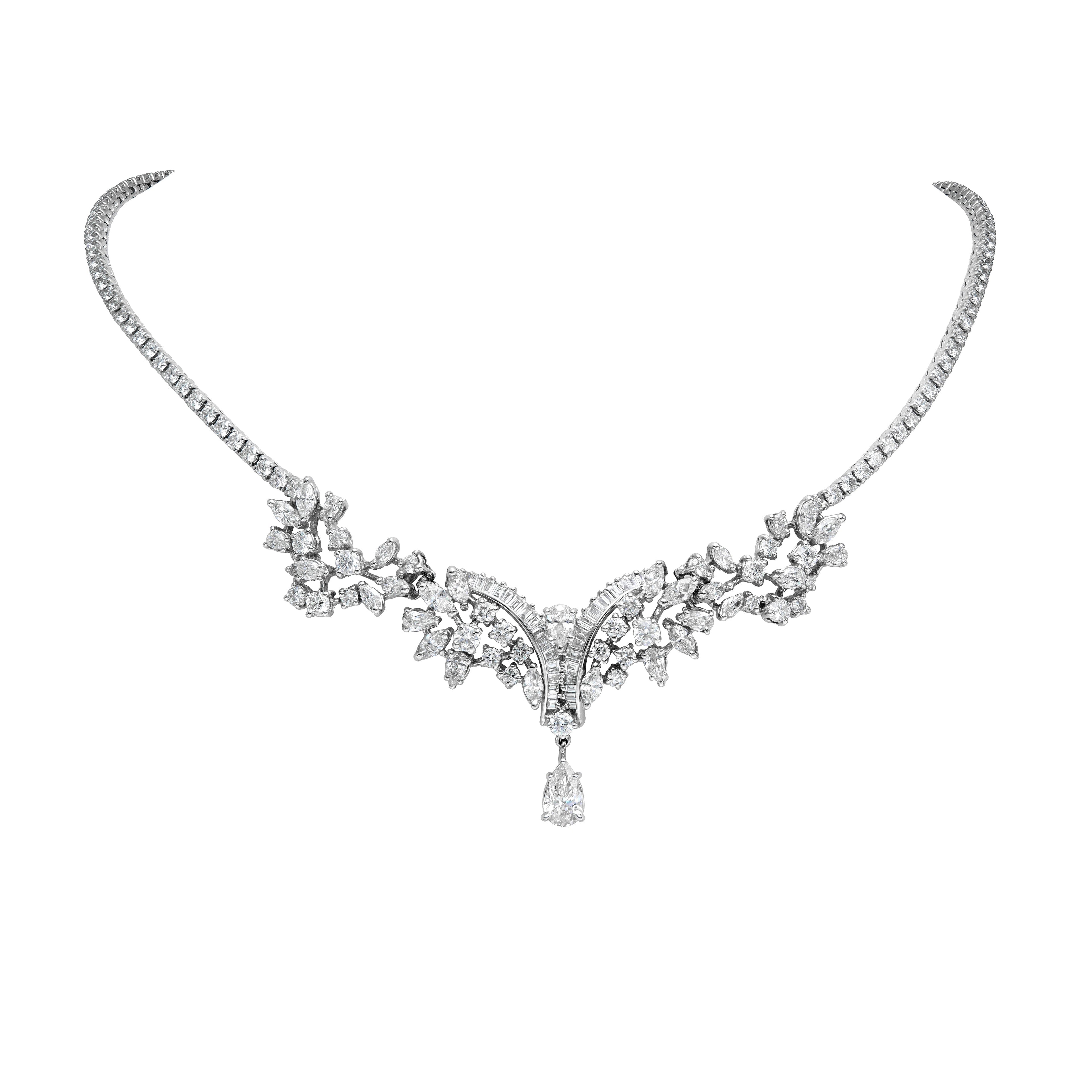 Fancy Cluster Drop Necklace