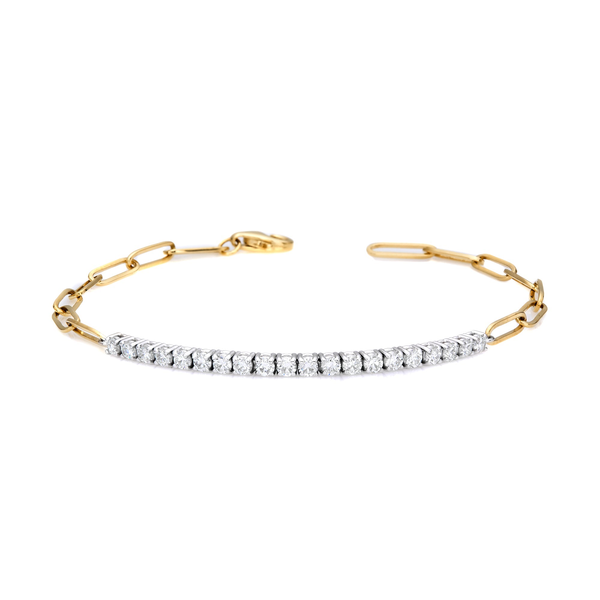 Paperclip Diamond Center Bracelet