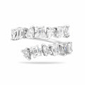 Pear Shape & Emerald Cut Two Row Spiral Ring