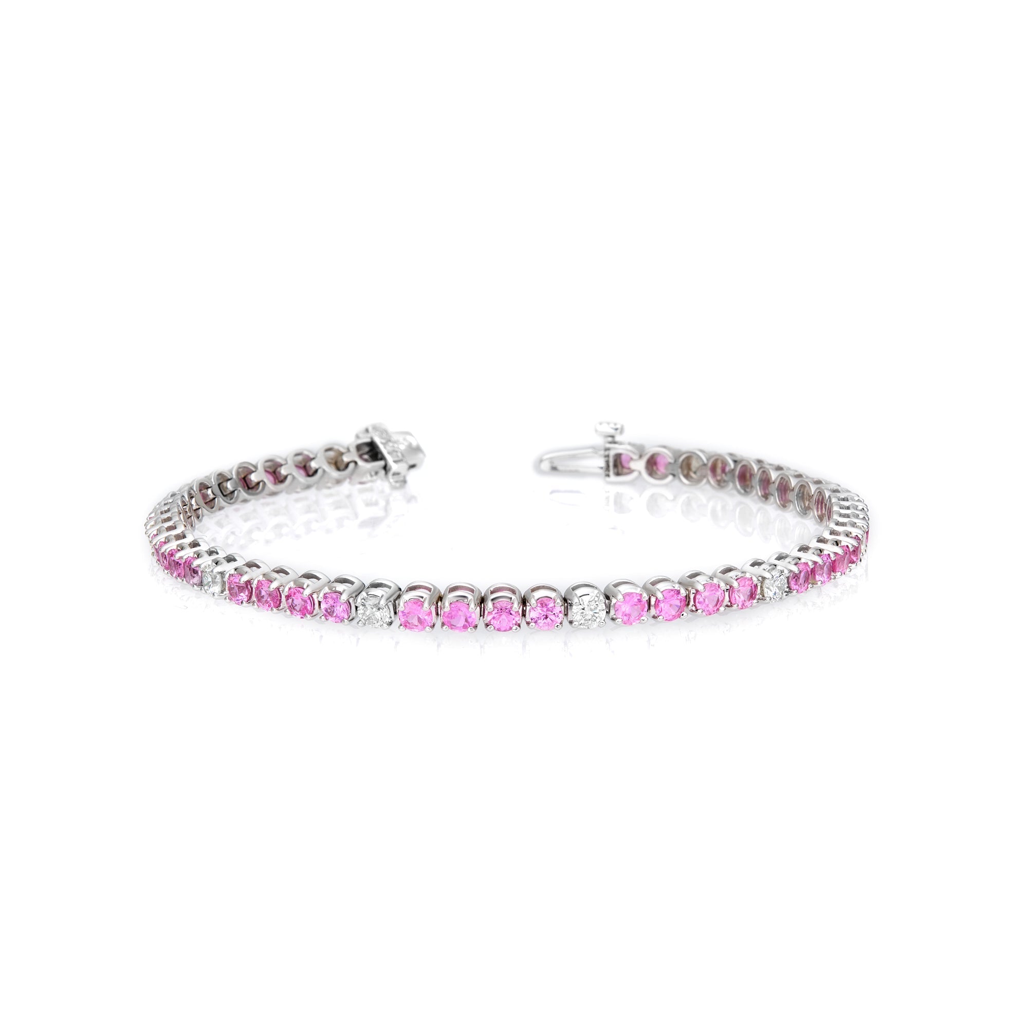Four Prong Diamond & Fancy Color Alternating Bracelet