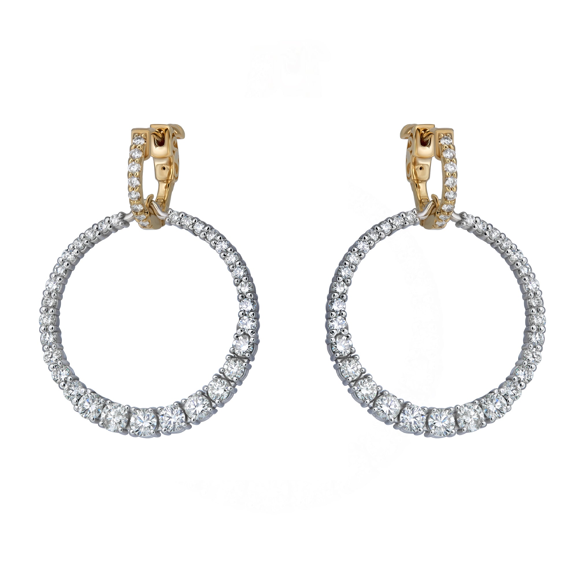 Double Hoop Circle Drop Earrings
